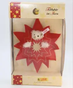 Steiff Teddybär im Stern 赤いフェルトの星入り未開封のサムネイル