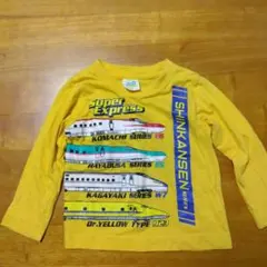 新幹線デザイン 長袖Tシャツ イエロー