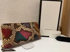 【希少】GUCCI 長財布 GGマーモント パイソン マルチカラー 蛇革