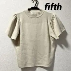 fifth　半袖ニット　フレアショルダー　ボトルネック　ニット サマーニット