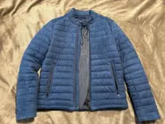 ネイビー キルティングダウンジャケット　ZARA MAN