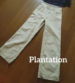 Plantation リネン混 ワイドパンツ チノパン 日本製