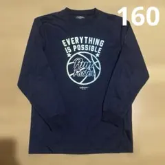 ネイビー 長袖 Tシャツ プリント入り