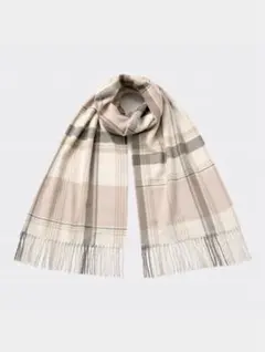 GU ソフトウォームストールチェック柄 ベージュ系