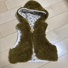 フード付きベビーベスト リバーシブル