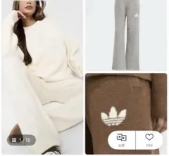 adidas ニットトップス　ホワイト　セットアップ購入可