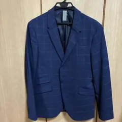【ZARA MAN】ネイビー チェック テーラードジャケット スーツ