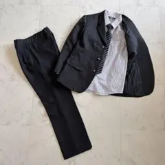 ニッセン　140 男児　キッズフォーマル　4点セット　パンツスーツ　ブラック