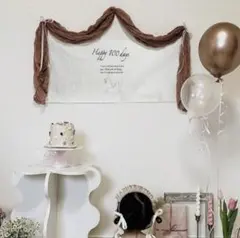 100days 100日祝い　可愛い　韓国　装飾　風船　誕生日　飾り　ナチュラル