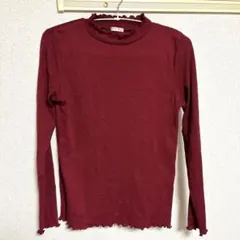 春秋冬服 ハイネックリブニット 赤