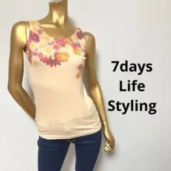 【2153】7days Life Styling 花柄 タンクトップ Mのサムネイル