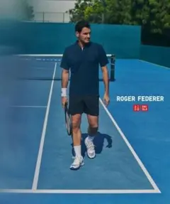UNIQLO ROGER FEDERER ハーフジップシャツ ネイビーМサイズのサムネイル