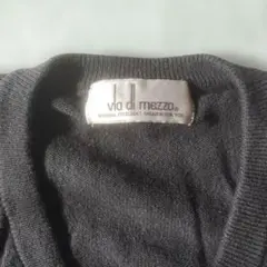 【via di mezzo】カシミヤ100% Vネックセーター　黒　L