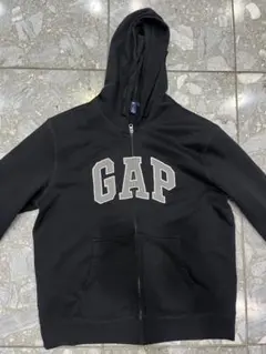 00s OLD GAP デカロゴ ジップパーカー 裏サーマル フェード 古着 L 00s oldgap フェード ネイビー ロゴドン ジップアップパーカー 良配色
