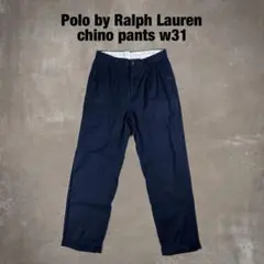 90s RalphLaurenツータックワイドポロチノ 旧タグUSAヴィンテージ