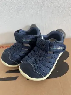 IFMEイフミー播州織チェック柄サンダルシューズ13.5センチネイビー