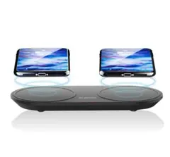 エレコム Qi規格対応ワイヤレス充電器/5W+5W/2台同時充電/卓上タイプ