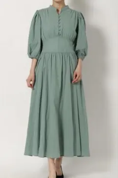 LAGUNAMOON くすみグリーン ロングワンピース S