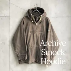 ARCHIVE Y2K スモックプルオーバーパーカー ハーフジップ ブラウン L