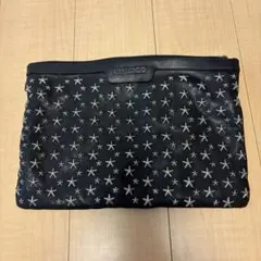 JIMMY CHOO スタースタッズ クラッチバッグ ブラック レザー - メルカリ