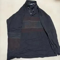 CHAPS ダークブルー ブラック ストライプ ポロシャツ