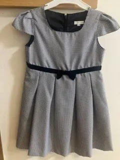 ［美品］キャサリンコテージ　フォーマルドレス 千鳥柄ワンピース120cm