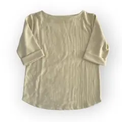 【即購入OK】Queue ラメ入りリブカットソー LL ベージュ 上【F161】