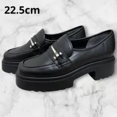 極美品 DIANA 22.5 ビットローファー 厚底 本革 ブラック シルバーのサムネイル