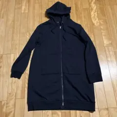 数回着用‼️ロング丈 ジップアップパーカー ネイビー 3Lサイズ