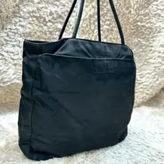 【美品】 PRADA ブラック トートバッグ ナイロン 三角ロゴ