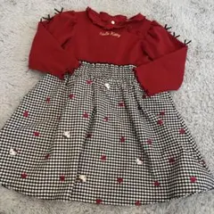 R*E様 アプレレクール　Hello Kitty ワンピース 赤/黒/白 90