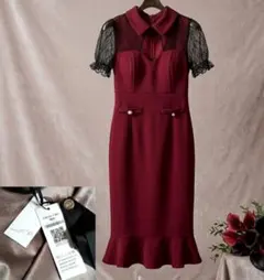 ​【新品タグ付】Mydress Ciél マーメイドドレス ワインレッド レース