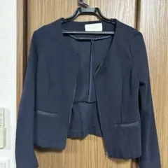 PROPORTION ノーカラージャケット サイズ3 ネイビー
