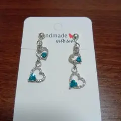 ハート型ターコイズストーンピアス