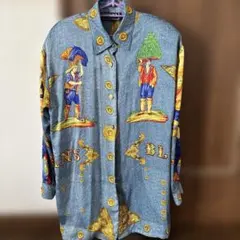 美品✨ヴェルサス ジャンニヴェルサーチ バロック 総柄 シャツ シルク 