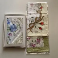 pierre cardin Private Label花柄ハンカチ 3枚セット