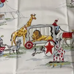 USA サーカス柄生地　Alexander Henry 子供キリン馬ライオン動物