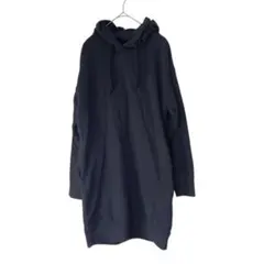 ユニクロ フーデッドスウェットワンピース 長袖（L）ブラック ノームコア