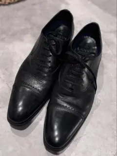 ランバン LANVIN ビジネスシューズ 革靴 25.5 黒 ランバンコレクション LANVIN COLLECTION 異素材MIXストレート