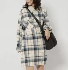 ニコアンド チェックシャツ シャツワンピース