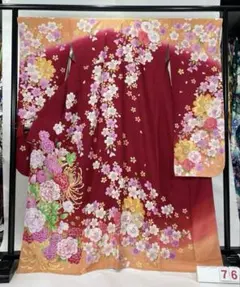 6k930 色掛下 正絹 袷 花嫁衣裳 紫 青 赤 金色 緑 白 花柄 和装 - メルカリ