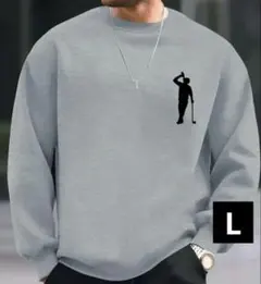 【新品/Lサイズ】ゴルフウェア 長袖 トレーナー スウェット メンズ グレー