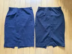 ユニクロ　ネイビー ブラックタイトスカート 2枚セットSサイズ