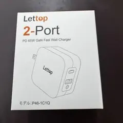 ★未使用★Lettop 65W 2ポート ウォールチャージャー P46-1C1Q