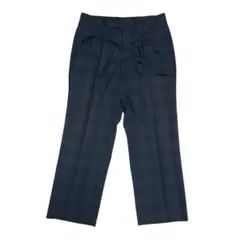 LANVIN PARIS ランバン チェック柄 スラックス パンツ ネイビーのサムネイル