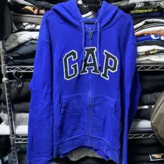 00s Old GAP ジップパーカー 青希少カラーy2k 平成 デカロゴ 刺繍 Y2K 00s GAP ジップパーカー 刺繍ロゴ デカロゴ 青 希少色 - メルカリ