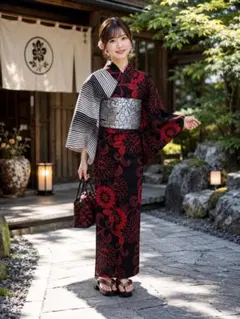 こむさでもーど　浴衣　菊　彼岸花　曼珠沙華 ふりふ 浴衣単品 彼岸花 曼珠沙華 - メルカリ