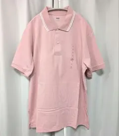 UNIQLO ドライカノコ襟ラインポロシャツ ピンク Lのサムネイル