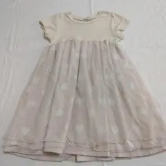 petitmain ハート チュール 半袖ワンピース 110