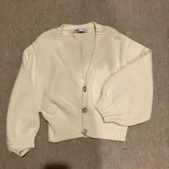 ★ZARA アイボリー ビジューボタンカーディガン M